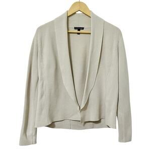 Eileen Fisher Shawl Open Silk Cotton Cardigan Size S White Minimalist Capsule
